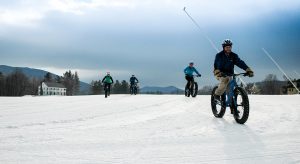 4 FatBikers on trail