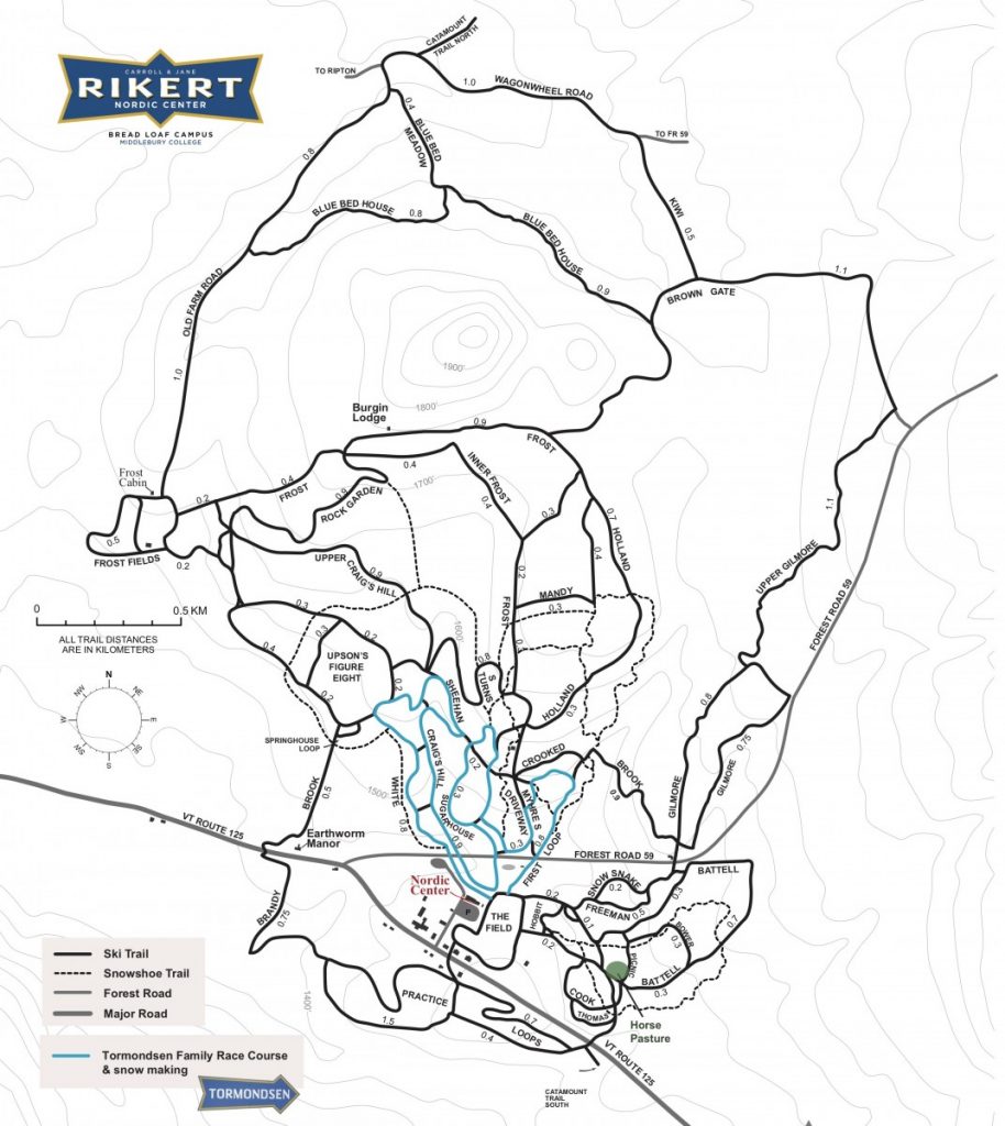 Rikert Nordic Center Trail Map
